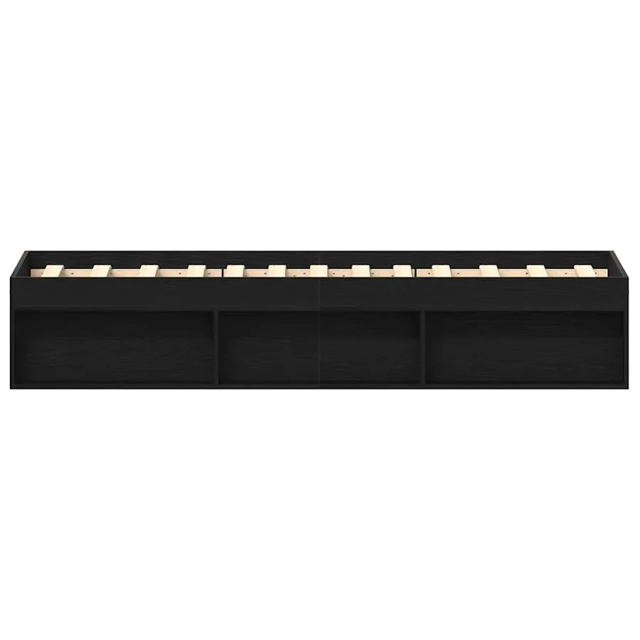 Cadre de lit sans matelas en chêne noir 75x190 cm bois d'ingénierie - 6