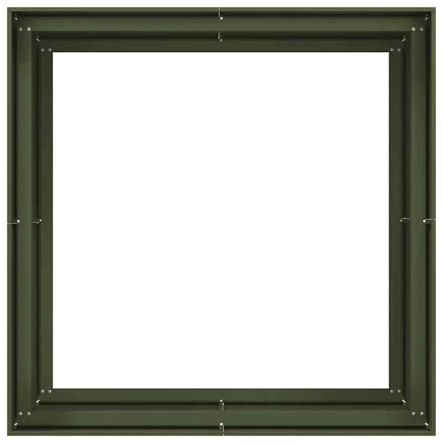 Jardinière vert olive 100x100x80 cm acier - 5