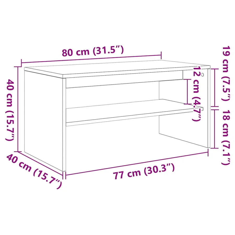 Meuble TV sonoma gris 80x40x40 cm bois d'ingénierie - 10