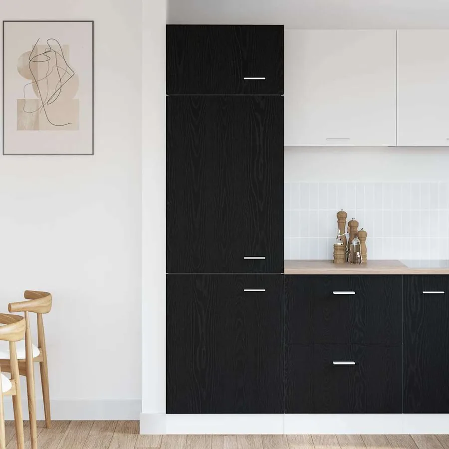 Armoire suspendue avec étagère Lyon Chêne noir 60 x 31 x 207 cm - 4