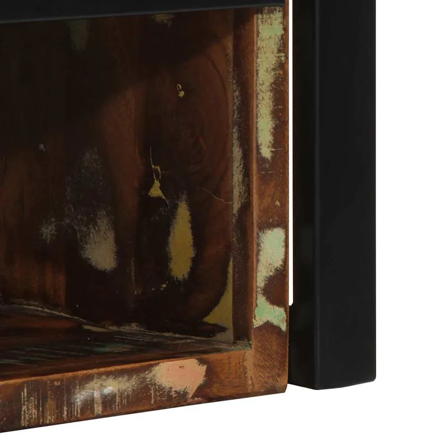 Table de chevet multicolore 40x35x40 cm bois de récupération - 10
