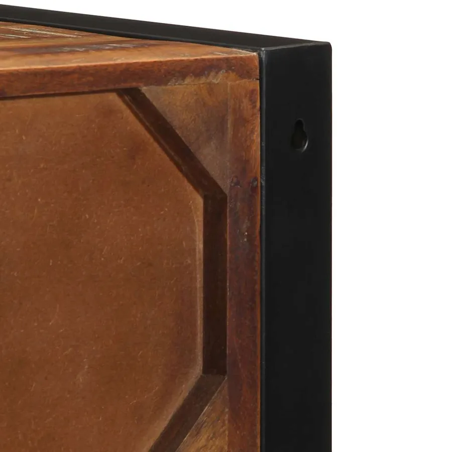 Table de chevet multicolore 40x35x40 cm bois de récupération - 11
