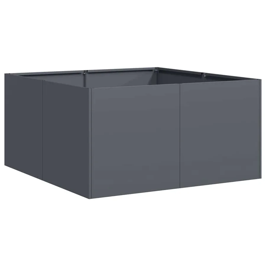 Jardinière anthracite 80x80x40 cm acier laminé à froid - 2