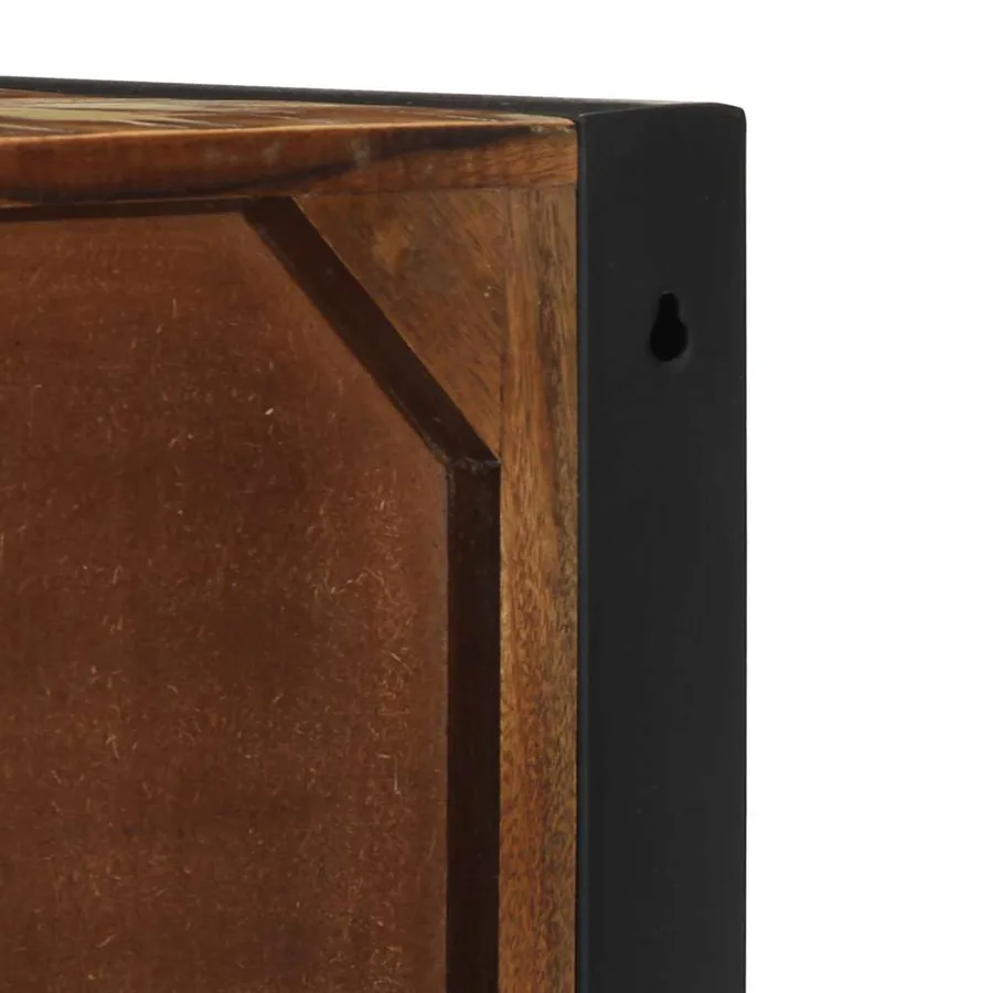 Table de chevet multicolore 40x35x25 cm bois de récupération - 11
