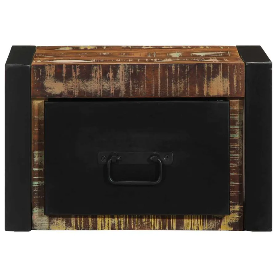 Table de chevet multicolore 40x35x25 cm bois de récupération - 5