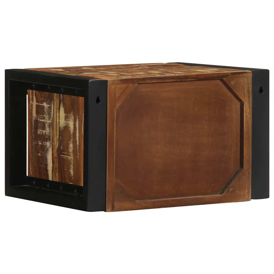 Table de chevet multicolore 40x35x25 cm bois de récupération - 7