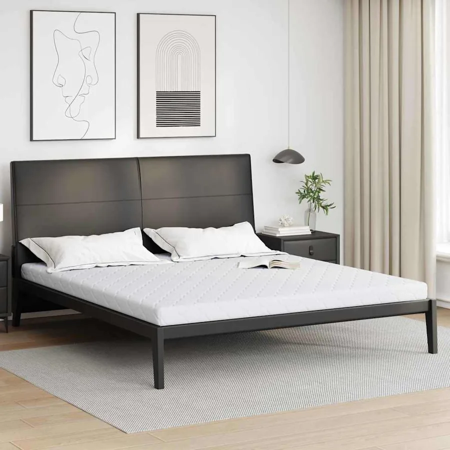Matelas Blanc 200 x 200 cm Tissu jacquard