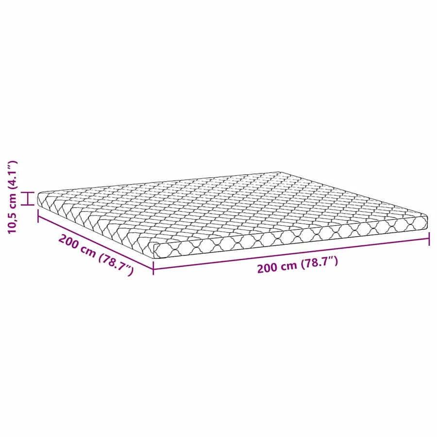 Matelas Blanc 200 x 200 cm Tissu jacquard - 12