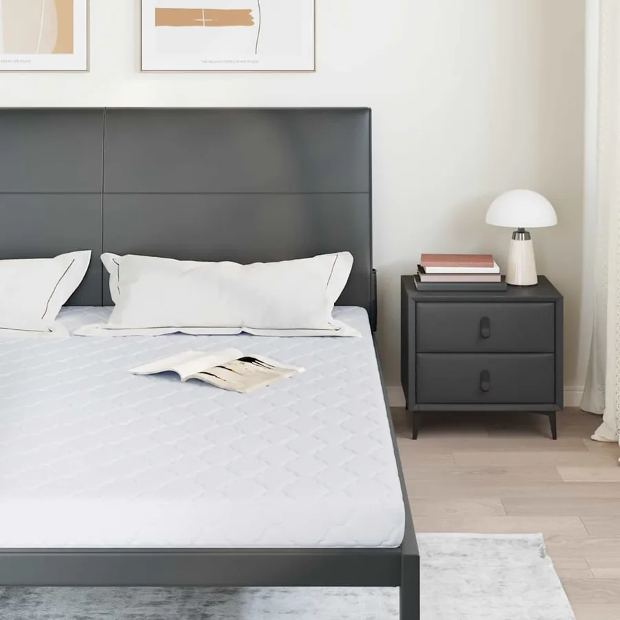 Matelas Blanc 200 x 200 cm Tissu jacquard - 3
