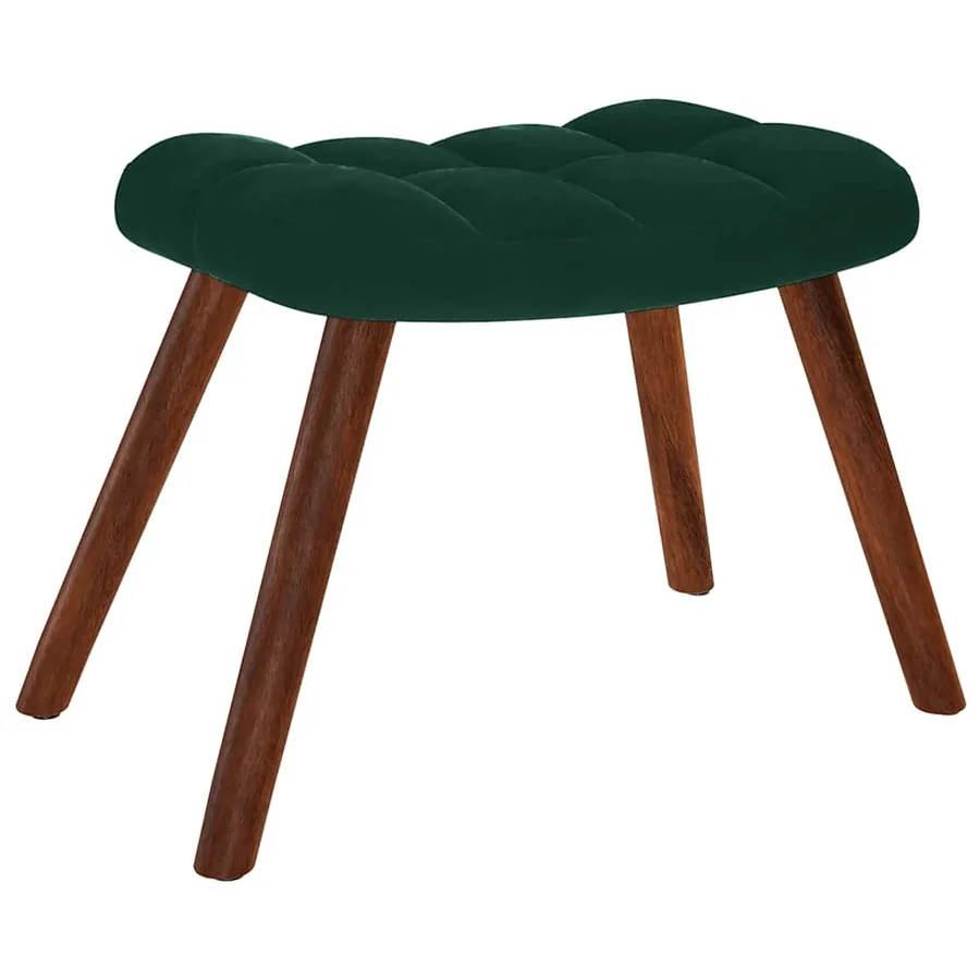 Fauteuil relax avec tabouret en velours vert foncé - 5