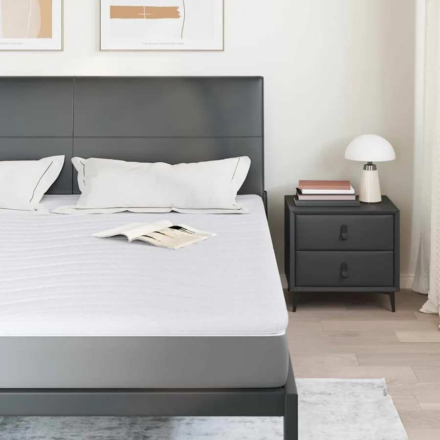 Surmatelas Blanc 180 x 200 cm Tissu en Tricot - 3