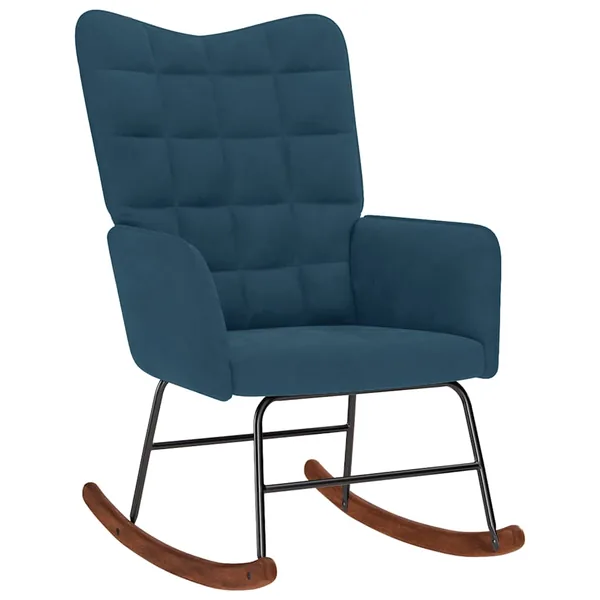 Chaise à bascule Bleu Velours