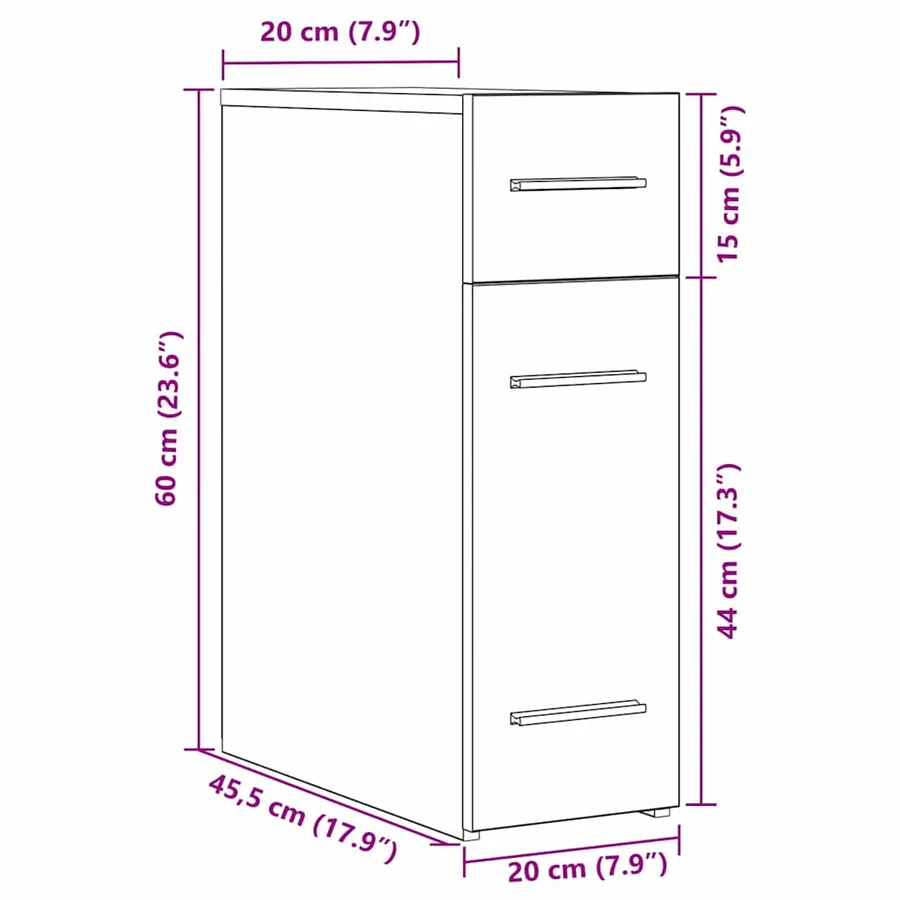 Armoire de Pharmacie Bois ancien 20 x 45,5 x 60 cm - 12