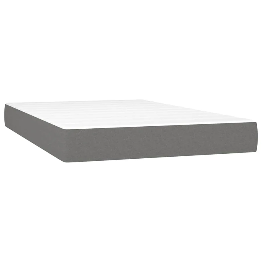 Sommier à lattes de lit avec matelas Gris foncé 120x200cm Tissu - 5