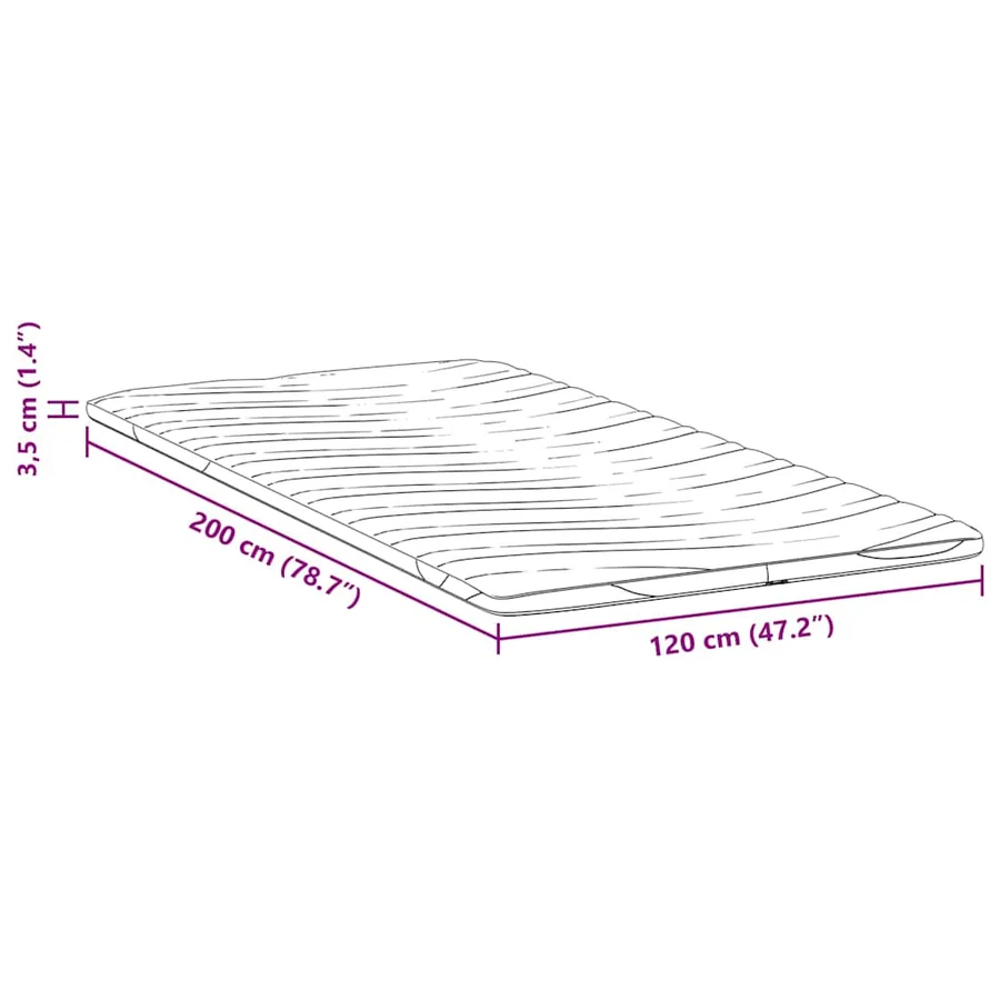 Surmatelas Blanc 120 x 200 cm Tissu en Tricot - 11