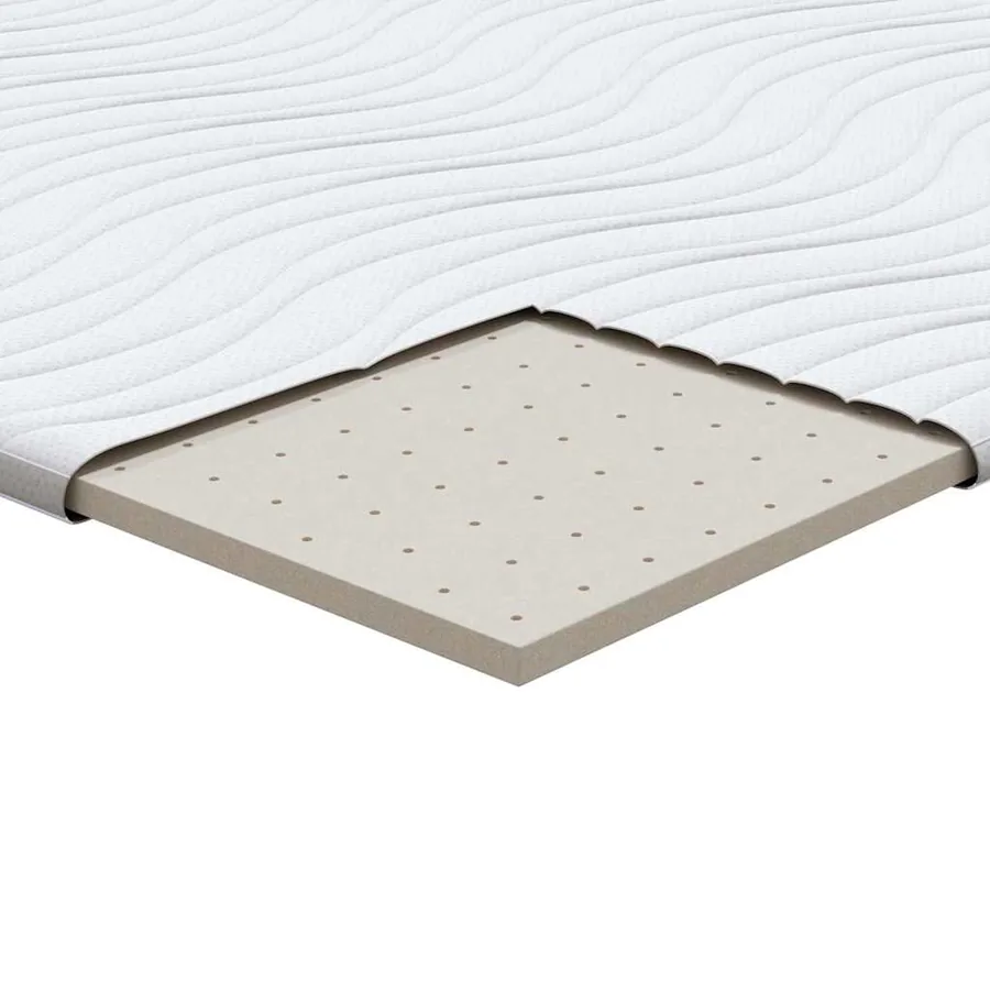 Surmatelas Blanc 90 x 200 cm Tissu en Tricot - 8