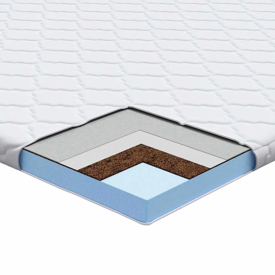 Surmatelas en Coco Blanc 100 x 200 cm Tissu jacquard - 8