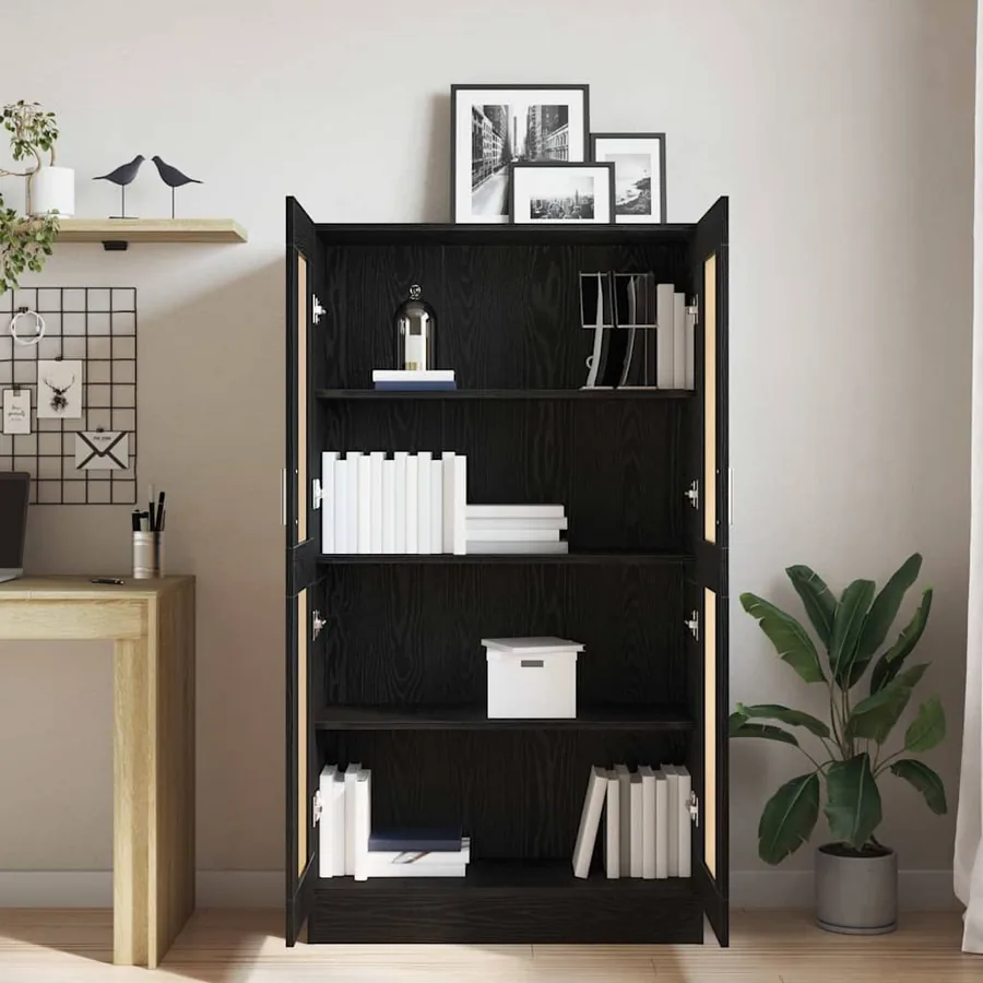 Bibliothèque Chêne noir 82,5 x 30,5 x 150 cm Bois d'ingénierie - 4