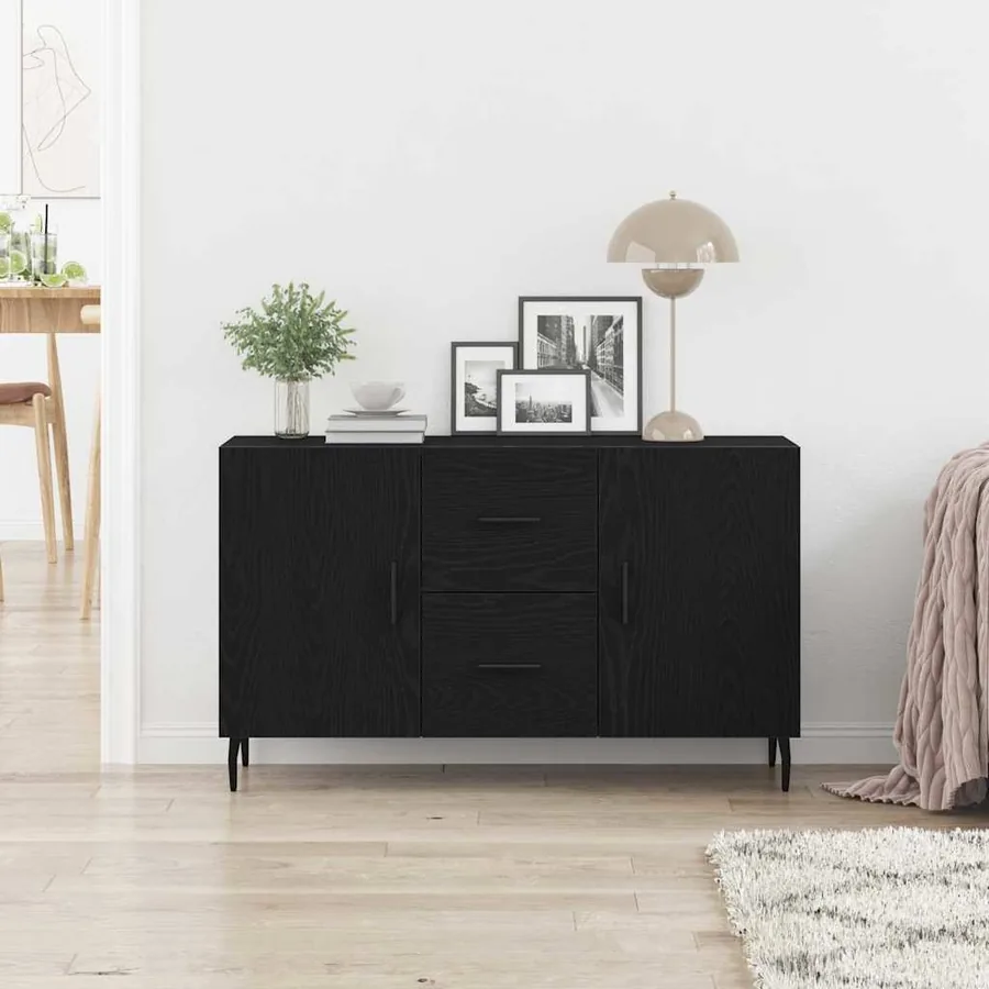 Buffet Chêne noir 100 x 36 x 60 cm Bois d'ingénierie - 4