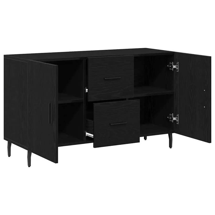 Buffet Chêne noir 100 x 36 x 60 cm Bois d'ingénierie - 5