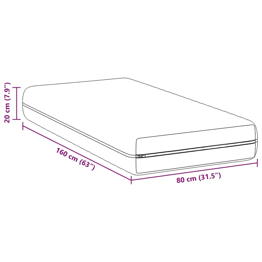 Matelas Blanc 80 x 160 cm Ressort ensaché - 10