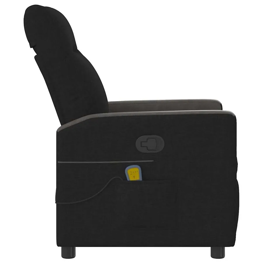 Fauteuil de massage inclinable Noir Tissu - 4