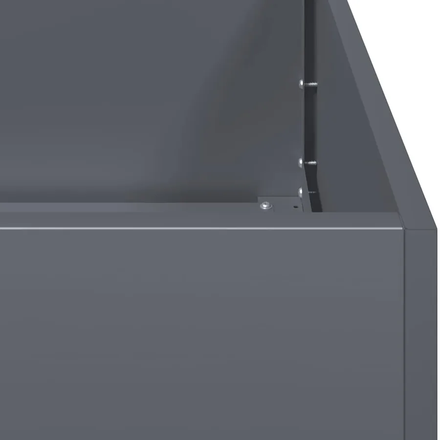 Jardinière anthracite 280x80x40 cm acier - 7
