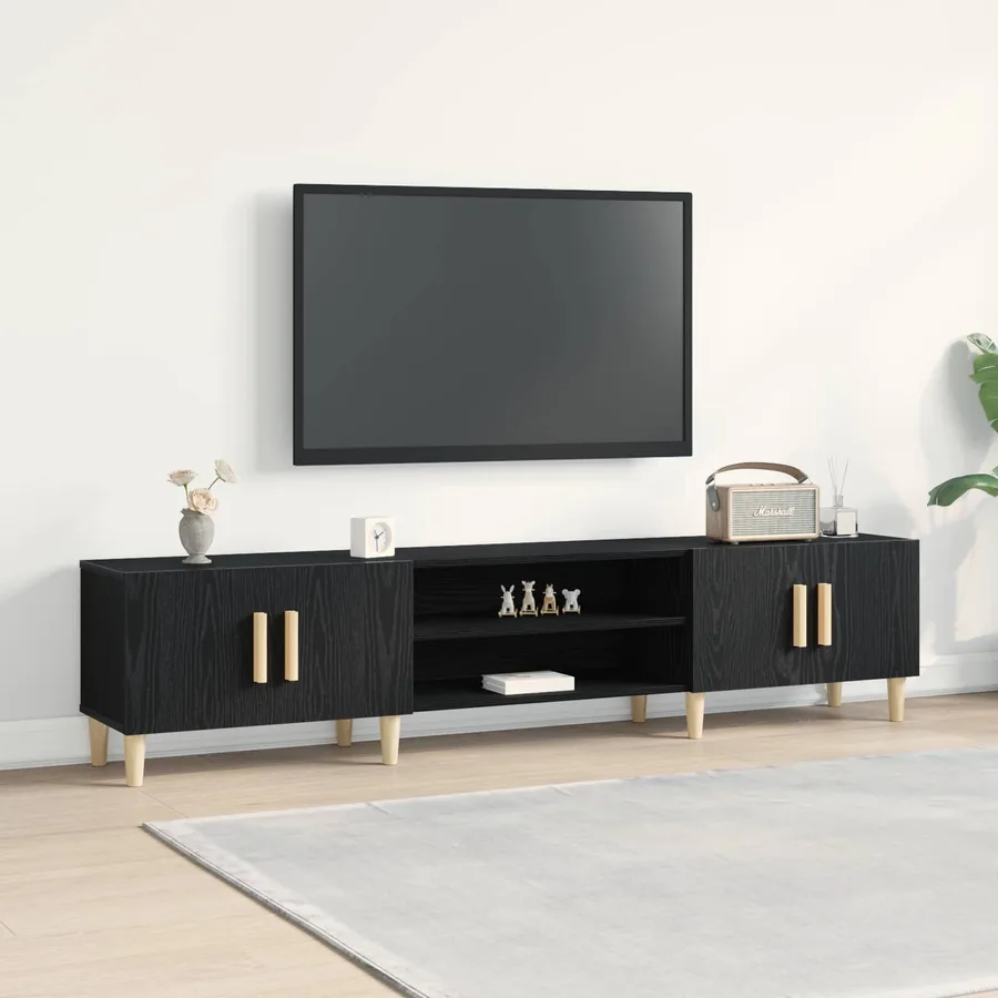 Meuble TV Chêne noir 180 x 31,5 x 40 cm Bois d'ingénierie