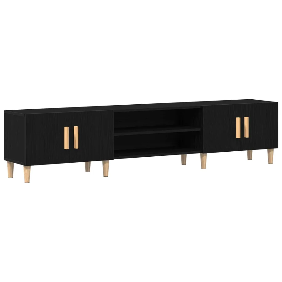 Meuble TV Chêne noir 180 x 31,5 x 40 cm Bois d'ingénierie - 2