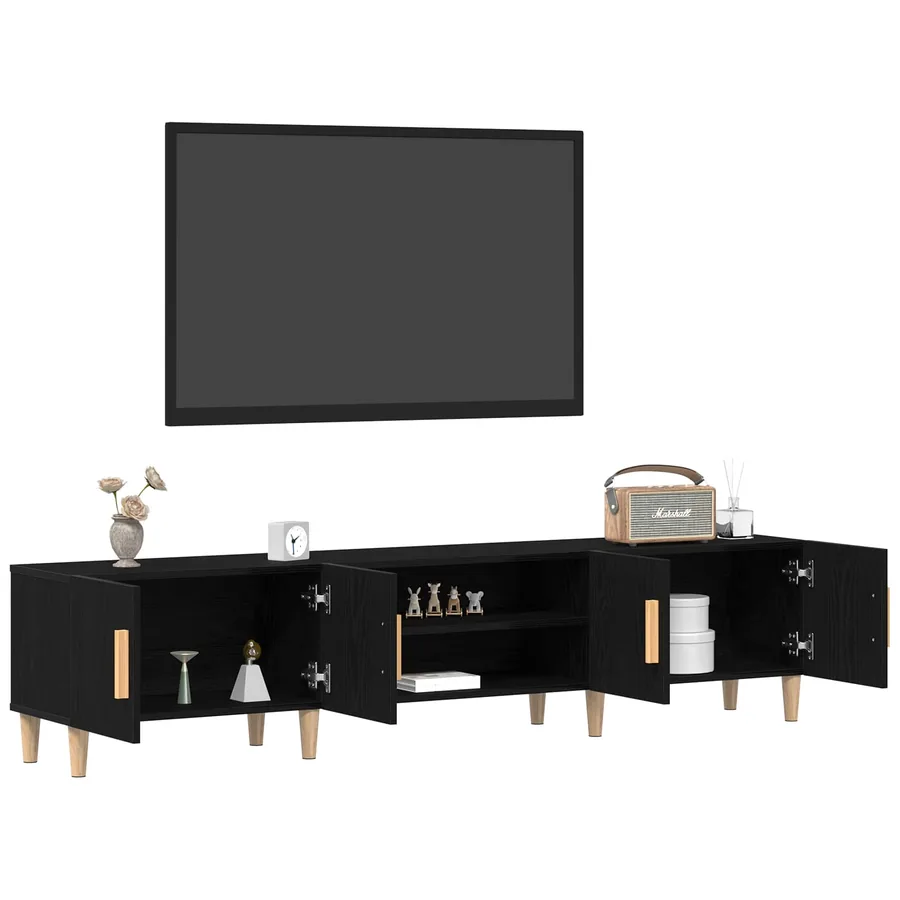 Meuble TV Chêne noir 180 x 31,5 x 40 cm Bois d'ingénierie - 3
