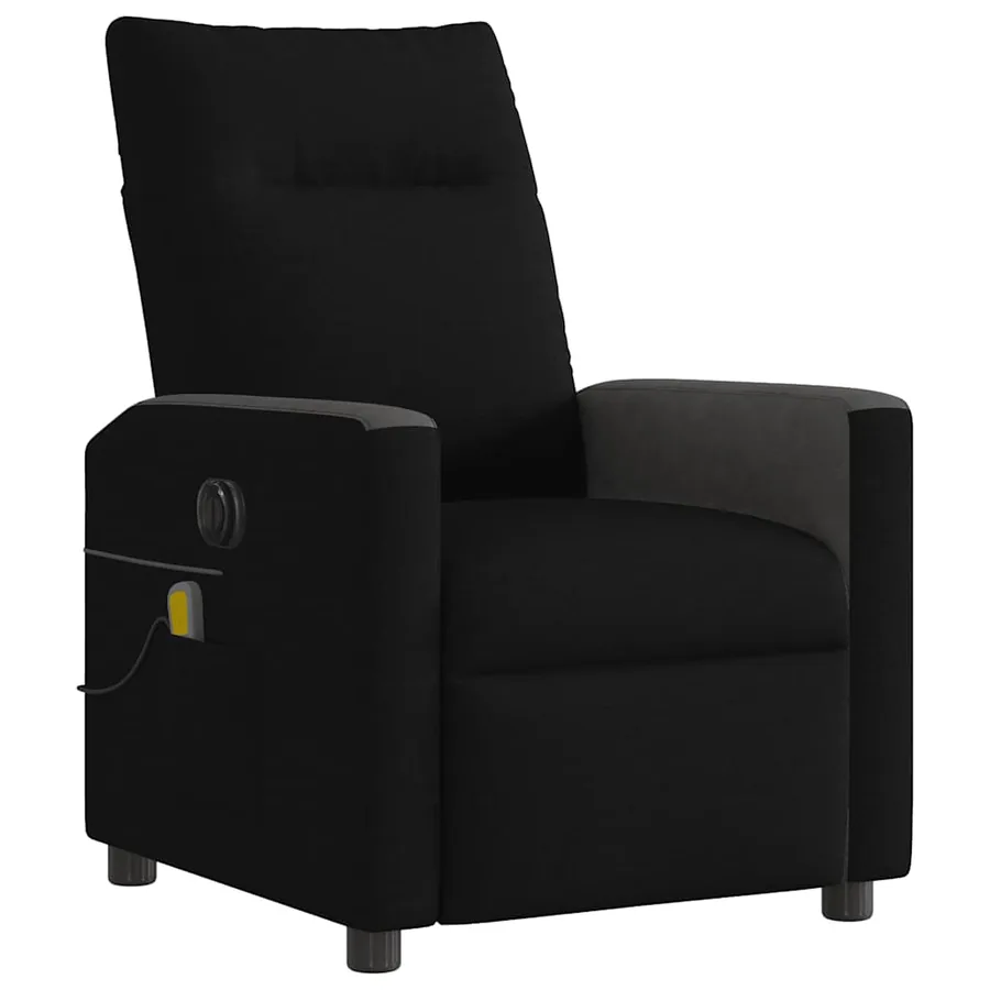 Fauteuil de massage inclinable électrique Noir Tissu - 4