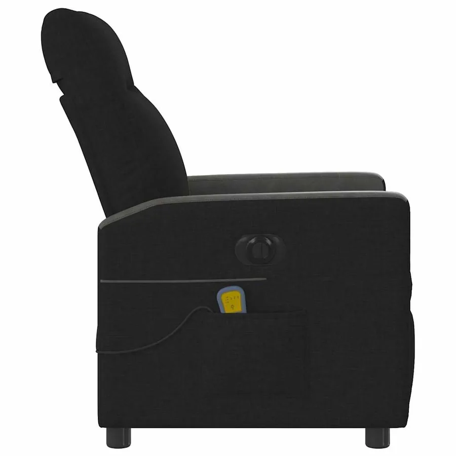 Fauteuil de massage inclinable électrique Noir Tissu - 6