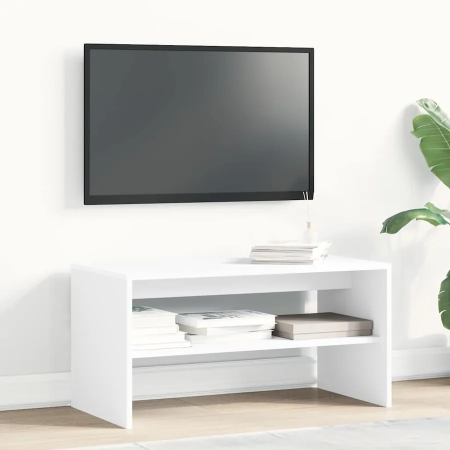 Meuble TV Blanc 80 x 40 x 40 cm Aggloméré - 3