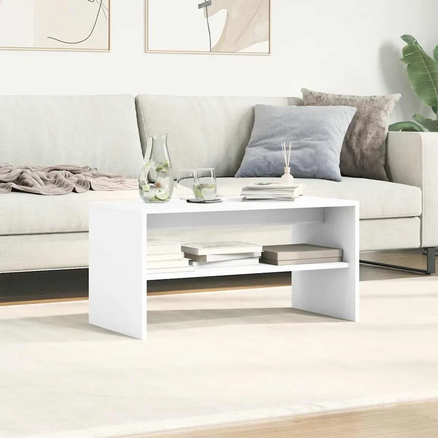 Meuble TV Blanc 80 x 40 x 40 cm Aggloméré - 4