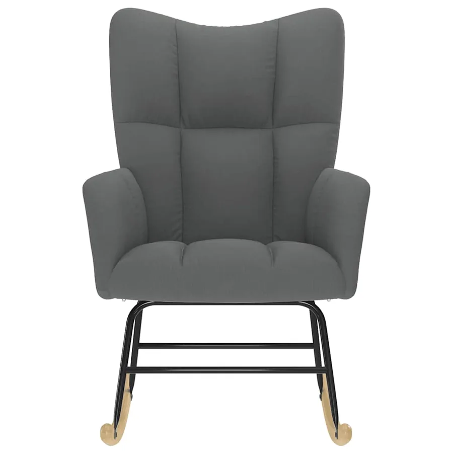 Chaise à bascule Gris foncé Tissu - 3
