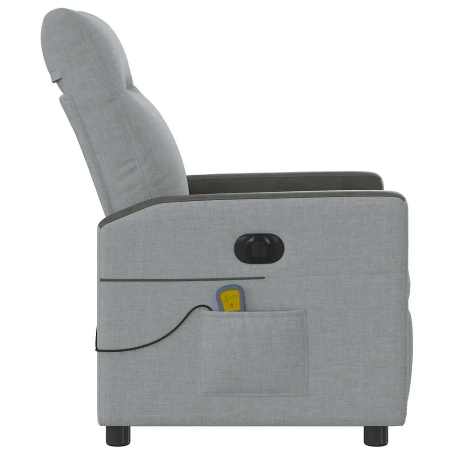 Fauteuil de massage inclinable électrique gris clair tissu - 6