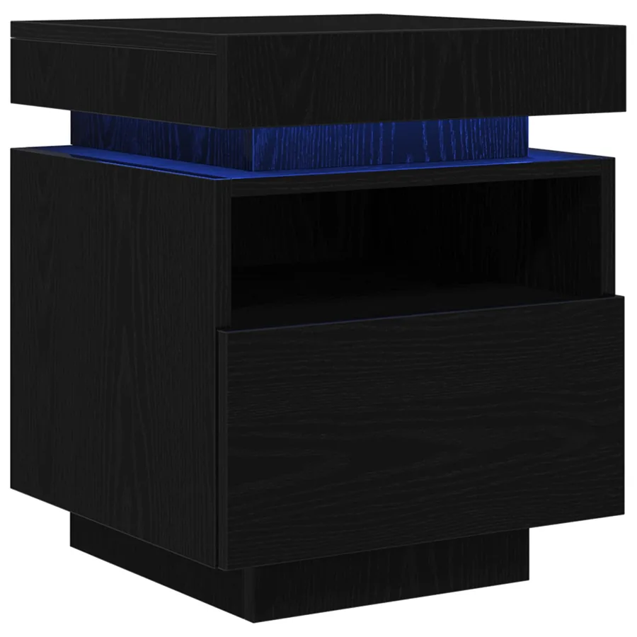 Cabinet de chevet avec tiroir Chêne noir 40 x 39 x 48,5 cm - 2