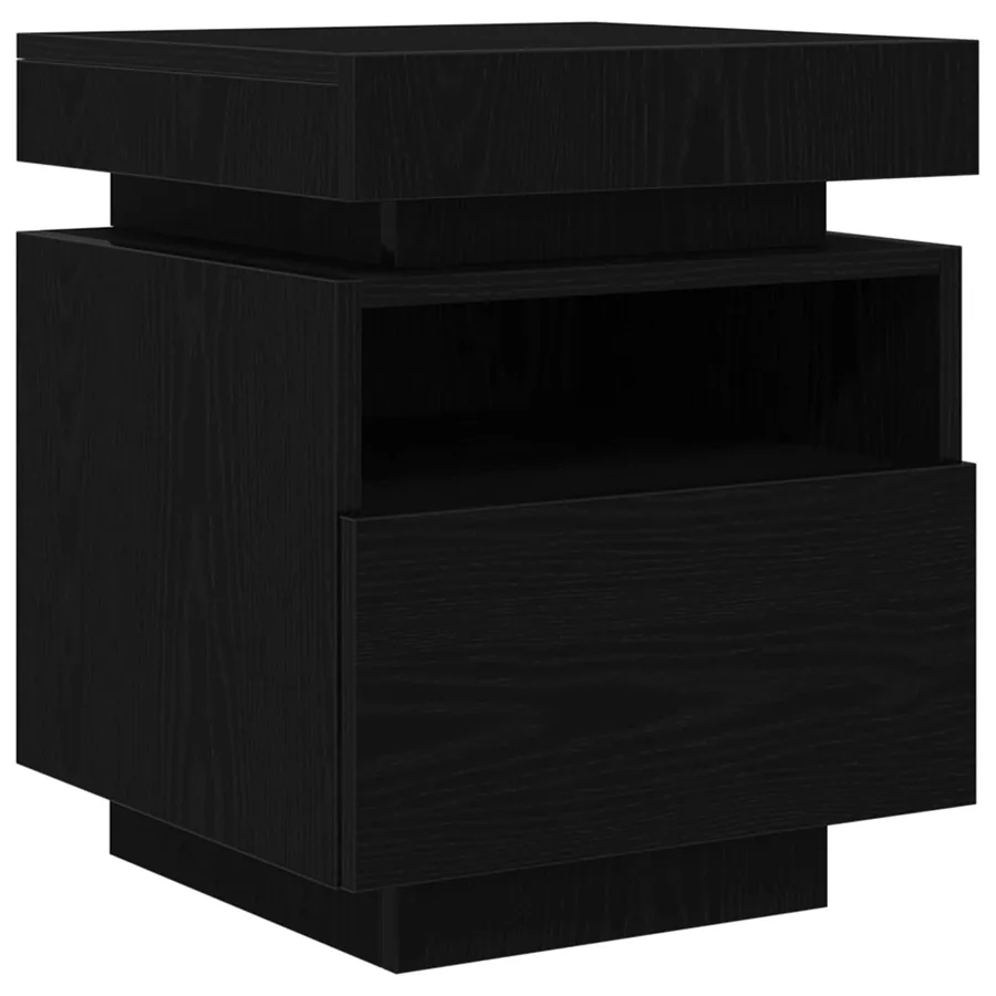 Cabinet de chevet avec tiroir Chêne noir 40 x 39 x 48,5 cm - 5