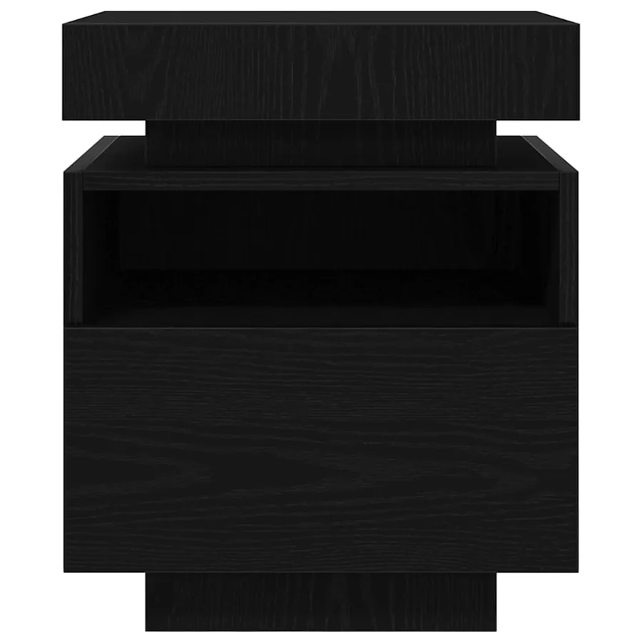 Cabinet de chevet avec tiroir Chêne noir 40 x 39 x 48,5 cm - 7