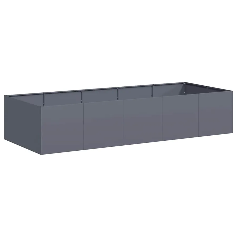 Jardinière anthracite 200x80x40 cm acier - 2