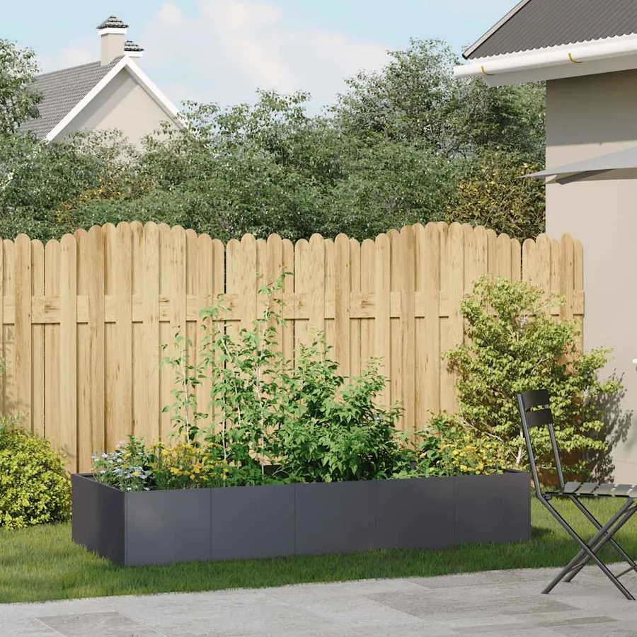 Jardinière anthracite 200x80x40 cm acier - 3
