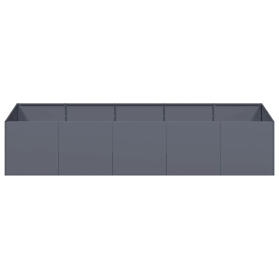 Jardinière anthracite 200x80x40 cm acier - 4