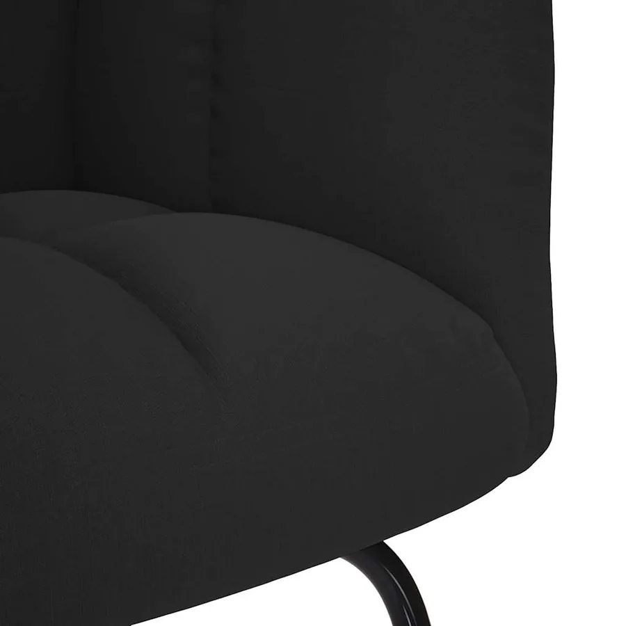 Chaise à bascule avec repose-pied Noir Tissu - 9