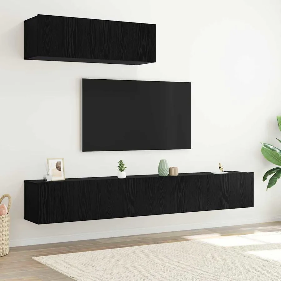 Ensemble meuble TV 3 pcs Chêne noir Bois d'ingénierie