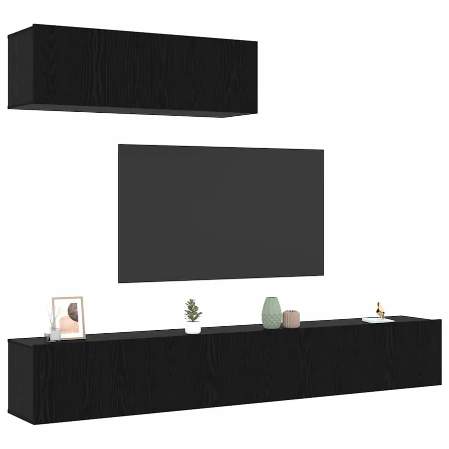 Ensemble meuble TV 3 pcs Chêne noir Bois d'ingénierie - 3