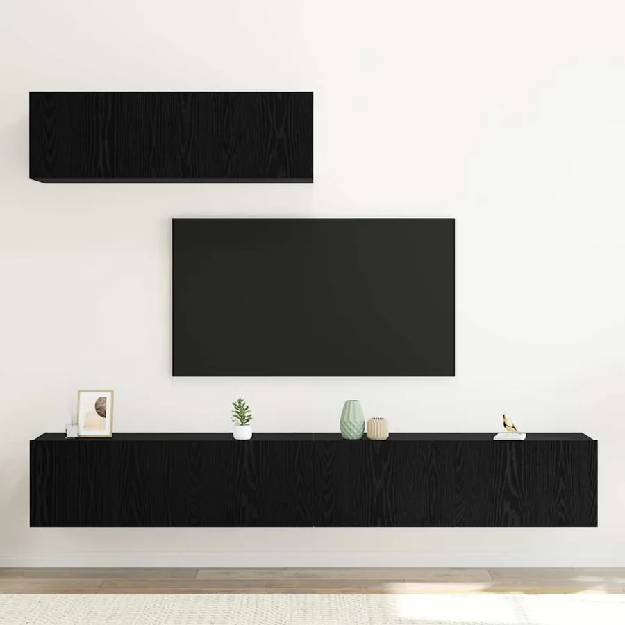 Ensemble meuble TV 3 pcs Chêne noir Bois d'ingénierie - 4