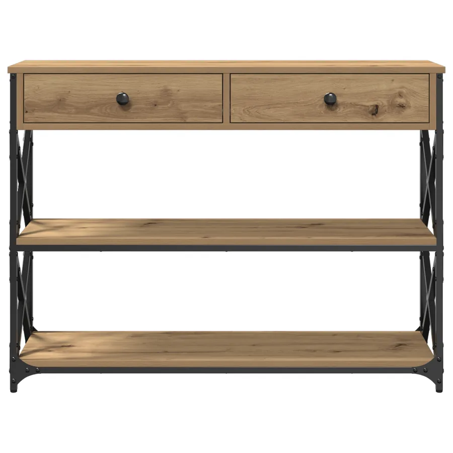 Table Console chêne artisanal 100 x 28 x 75 cm - 6