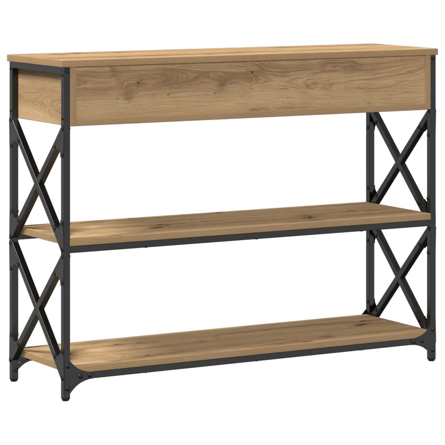 Table Console chêne artisanal 100 x 28 x 75 cm - 8