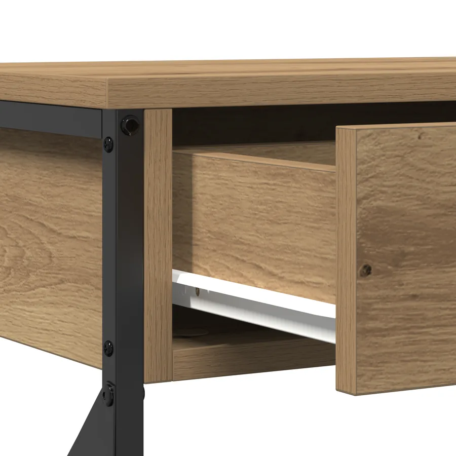Table Console chêne artisanal 100 x 28 x 75 cm - 9
