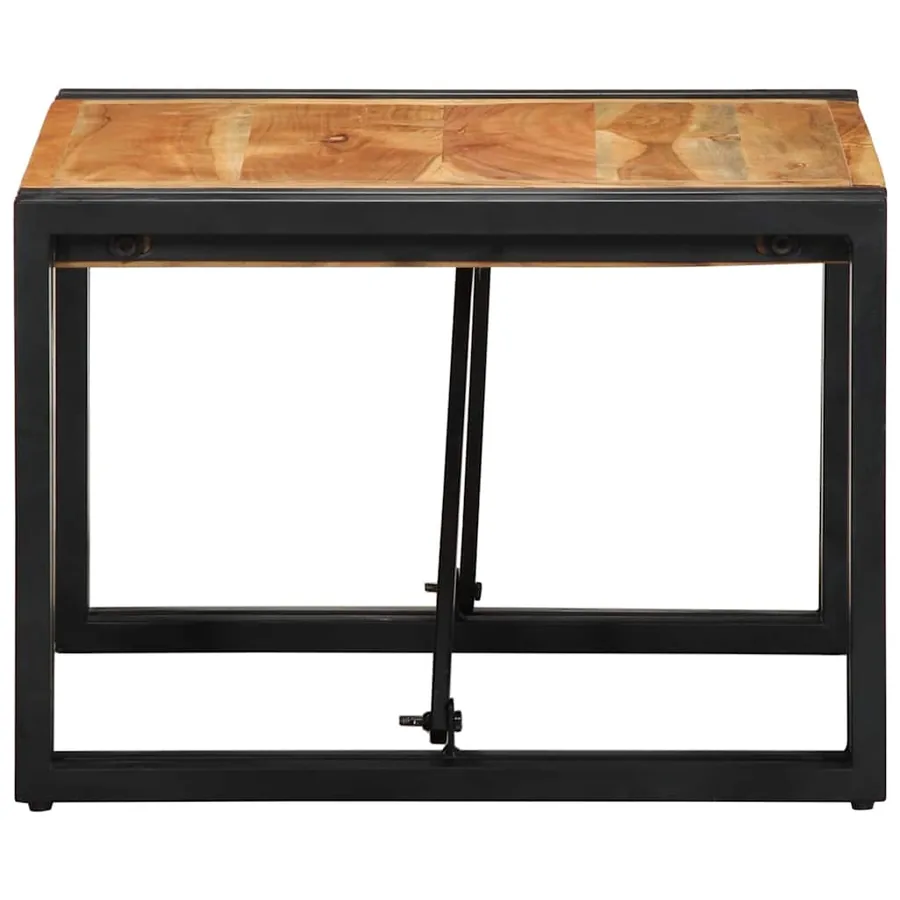 Table basse 50x50x35 cm bois massif d'acacia - 3